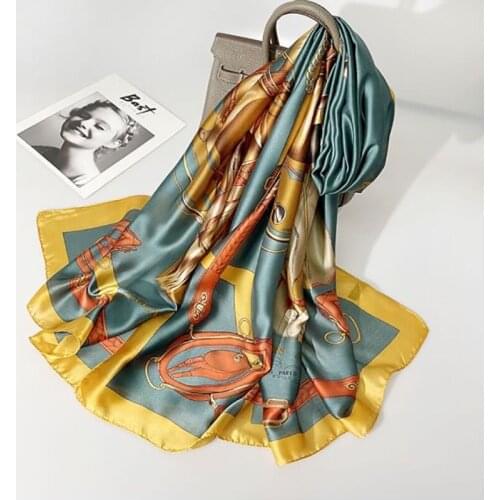 2021 luxury brand women scarf fashion print silk scarves summer shawls and wraps soft pashmina lady bandana foulard hijabs