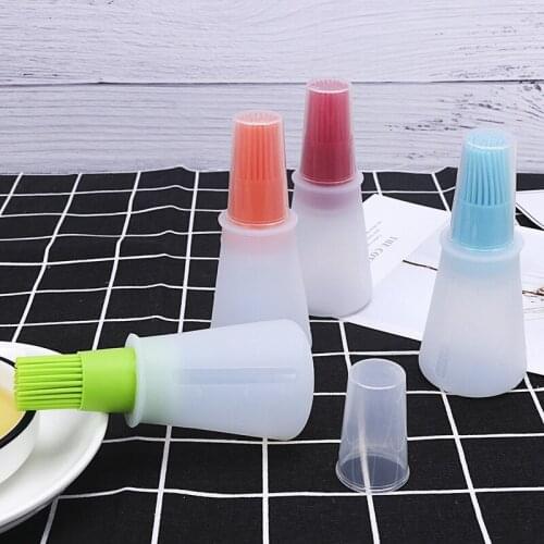 Silicone Oil Brush Bottle With Lid Portable Butter Brush Baking Pastry Grilling Frying BBQ Cooking Oil Dispenser Kitchen Tools