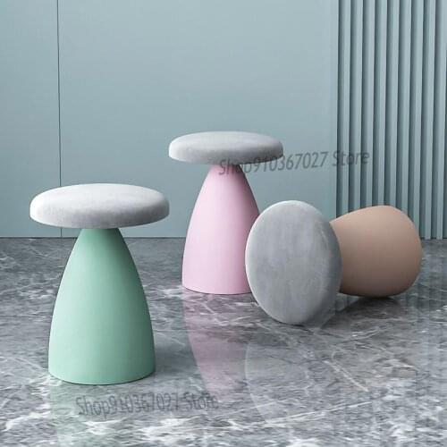 Nordic Light Luxury Dressing Stool Simple Sofa Stool Bedroom Ins Round Stool Makeup Chair Net Red Nail Makeup Stool