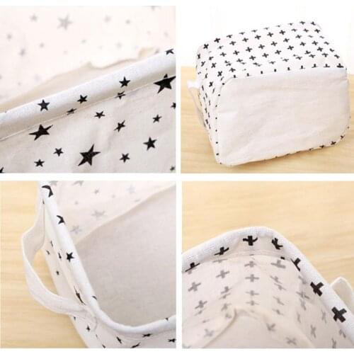 Collapsible Laundry Basket Waterproof Linen Cloth Home Toy Clothes Storage Barrel Organizer Cotton Linen Clothes Storage Basket