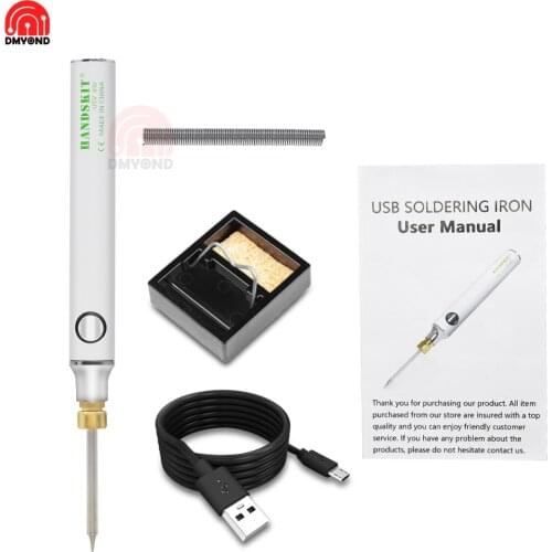 USB Charging Soldering Irons 5V 8W Adjustable Temperature Electric Soldering Iron Kit with Stand Soldering Wire паяльная станция