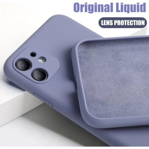 Camera Lens Protection For iPhone 11 Case Original Liquid Soft Silicone Cover for Apple iPhone 11 Pro Max Shockproof Cases