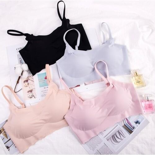 Women Seamless Comfortable Underwear Girl One Piece Type Vest Without Steel Ring Sports Yoga Sleep Running Fitness Ladie Bra H72