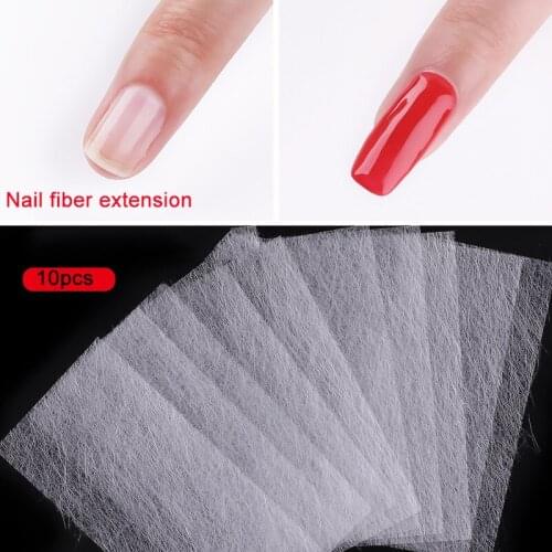 10PCS Silk Fiberglass Nail Form Extension Non-Woven Silks Gel Building Fiber Glass French Acrylic DIY Manicure Accessories