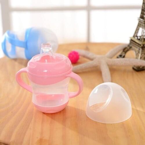 100pcs Baby Cup Infant Bottle Children Learn Feeding Drinking Handle Bottle Kids Straw Juice Water Bottles 230ml