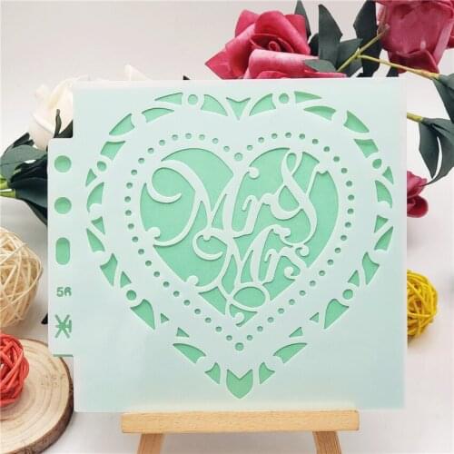 13x14cm Wedding Tree Scrapbook Stencils Spray Plastic Mold Shield DIY Cake Hollow Embellishment Printing Lace Ruler Valentine