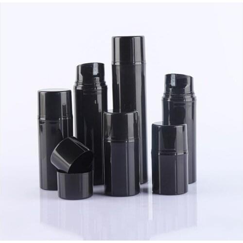 150ML black plastic airless bottle black lid for lotion/emulsion/serum/cream/foundation/gel skin care packing