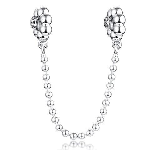 925 Silver Beads and Pave Safety Chain Charm Woman DIY Beads For Jewelry Making Fits European Sterling Silver Bracelets
