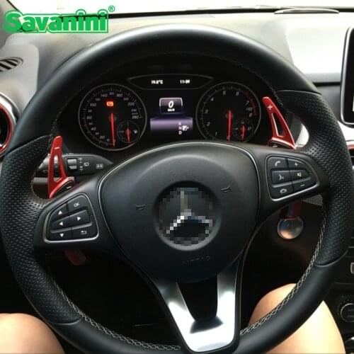 Savanini Aluminum Steering Wheel Shift Paddle Extension For Benz A B C E G CLA GLA GL ML class W205 W212 auto car accessories