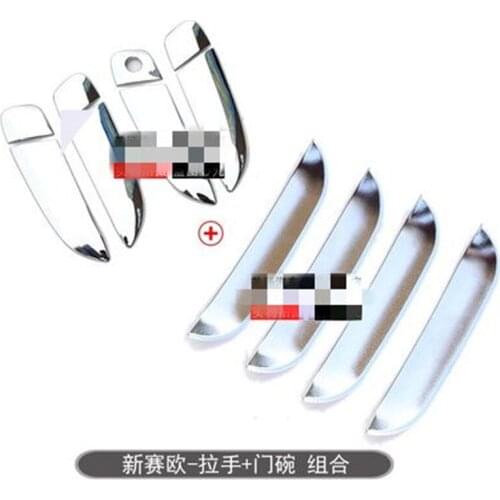 Car Styling for Chevrolet New Sail Sedan 2010-2013 ABS Chrome Door Handle Bowl Door handle Protective covering Cover Trim