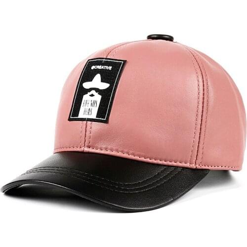 Free Shipping Winter Women Real Leather Letters Maple Leaf Baseball Caps Men Ladies Casual Hip Hop Hat Man Street Hockey Gorra