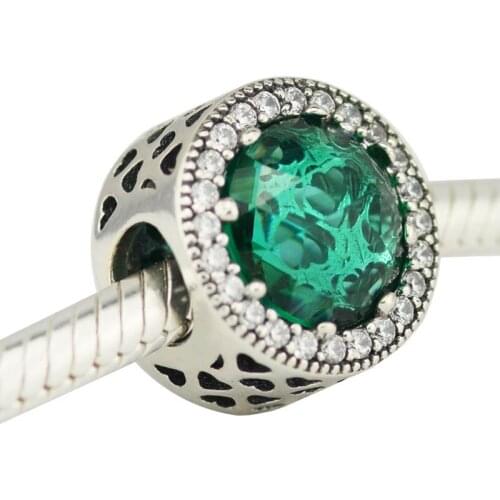 DIY Beads For Jewelry Making Radiant Hearts Charm Sea Green Woman Beads For Original 925 Silver Bracelets Christmas Gift