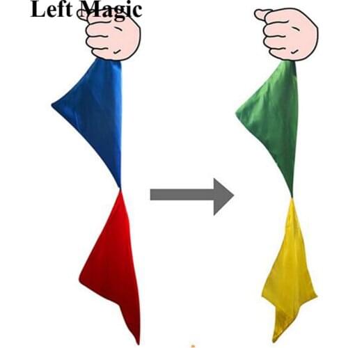Color Changing Linked Silk Magic Trick Change Color Silk Scarf For Magic Trick By Mr. Magic Joke Props Tools 22cm * 22cm E3117