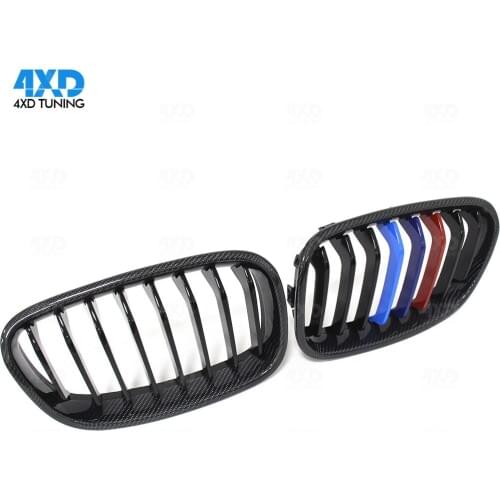 F20 Carbon Fiber Racing Grill For BMW 1 Series F21 116i 118i M135i Front Bumper lip Grille styling 2011-2015 2016 2017 2018 2019