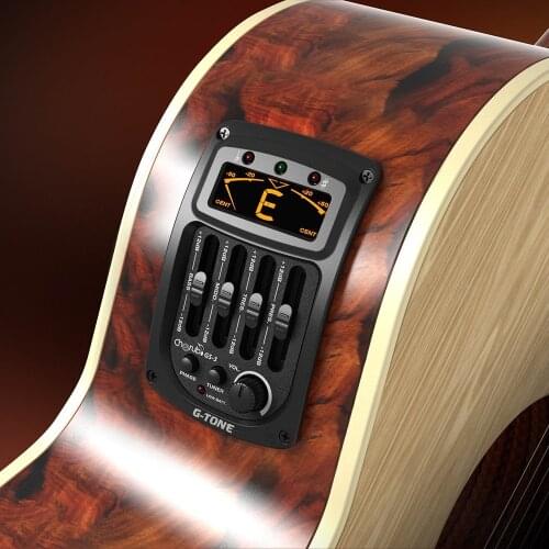 Cherub GS-3 Acoustic 4-Band EQ Equalizer Guitar Preamp Piezo Amplifier with Tuner and Phase Function LCD Display