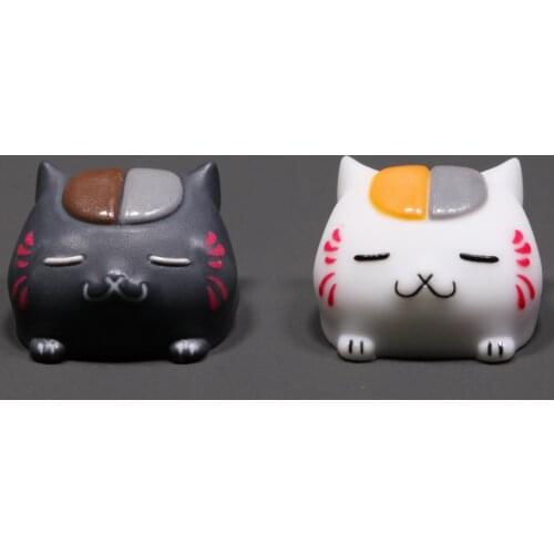 Cool Kit handcraft Cute Cat Madara resin artisan keycaps for mx stem mechanical keyboards ニャンコ リオウ Riou Black White kitty
