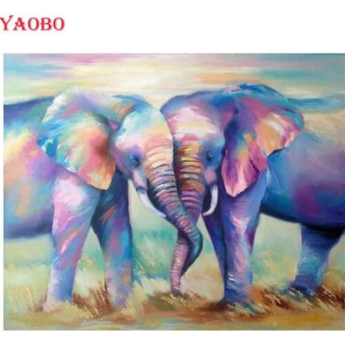 Yaobo full square/round drill 5d diy diamond painting "elephant" embroidery rhinestone cross stitch mosaic diamond kits gift