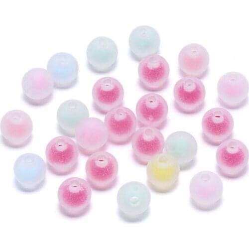 8mm Frosted Inner Color Acrylic Colorful Acrylic Beads DIY Color round Beads Beaded Jewelry Accessories charm bracelet