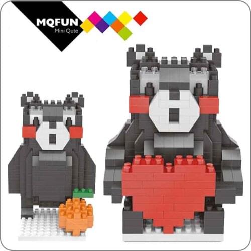 LNO mini blocks kawaii Japanese Kumamon bear plastic building bricks anime 3d cube cartoon model diy educational toys for kid