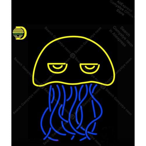 Cuttlefish Neon Sign Real Glass Tube Fish Handmade neon light Sign Shopping Hall Sign Neon Signs For Home Neon Lamp Bulb lighter