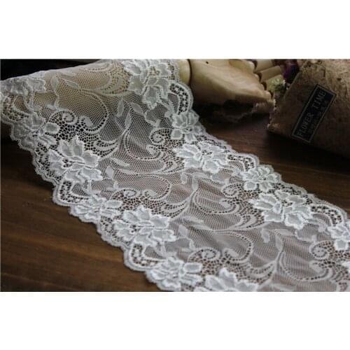 New Arrival White Black Elastic Lace Fabric,DIY Garment Accessories,Sewing Swiss Trim Wedding Lace,Lace Material Width 19cm