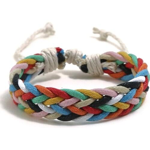 New Color Wax Thread Couple Hand Rope Ethnic Wind Hand-woven Bracelet Simple Casual Small Fresh Student Bracelet