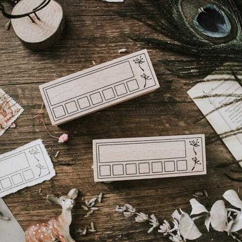 Solid Wood Seals Weekly Excel Format Wooden Stamps For Hand Account Diary Decoration Self Discipline Attendance Resin Seals Chop