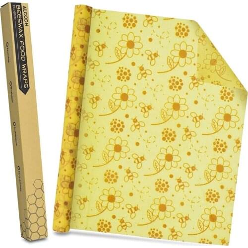 Beeswax Food Wrap Roll Reusable Bees Wrap Reusable Plastic Wrap Alternative Eco-Friendly Food Storage Keeps Food Fresh
