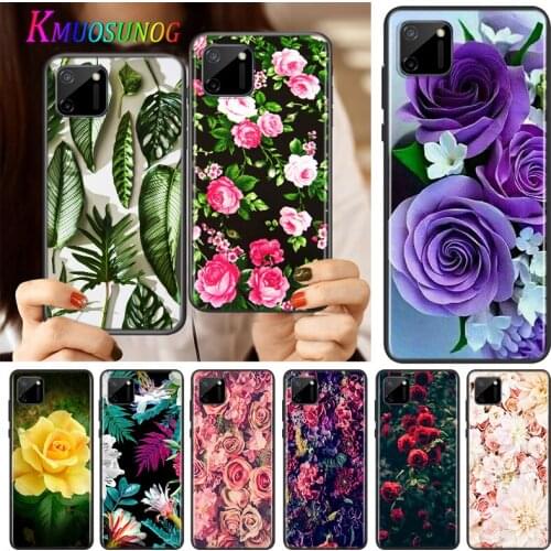 Flowers Floral Rose Silicone Cover For Realme V15 X50 X7 X3 Superzoom Q2 C11 C3 7i 6i 6s 6 Global Pro 5G Phone Case