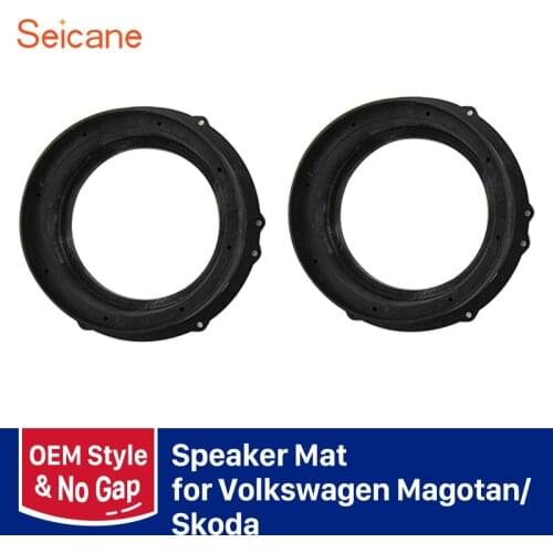 Seicane Car Speaker Spacer for Volkswagen Magotan Skoda Audio Pad Mat Refitting Rings Stereo Installation 2PCs Soild Black