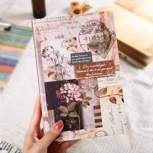 European Retro Style Color Page Pu Leather Simple Office Squared Notebooks Monthly Planner Personal Diary Books Kraft Paper Nice