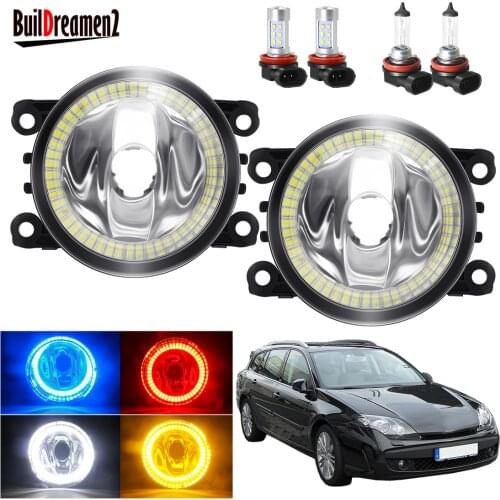 Angel Eye Fog Light For Renault Laguna 3/III Grandtour 2007-2012 Car Front Bumper Fog Light Assembly Halo Ring DRL H11 12V