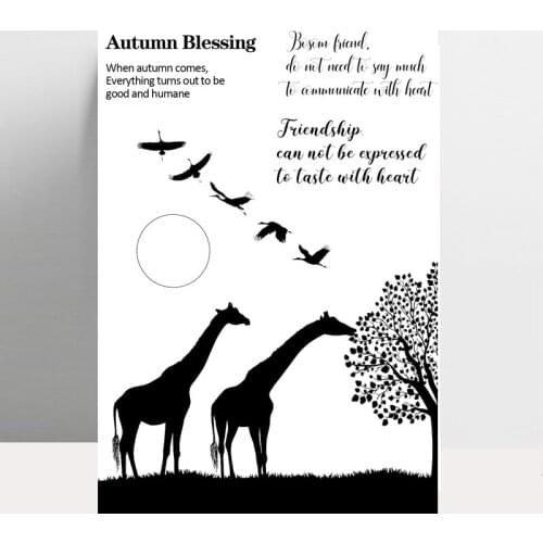 ZhuoAng Giraffe Clear Stamp for Scrapbooking Rubber Stamp Seal Paper Craft Clear Stamps Card Making