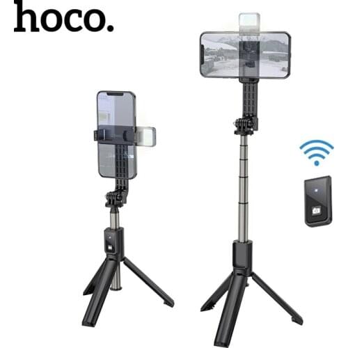 Hoco Professional Bluetooth Wireless Tripod Selfie Stick Antishake Fill Light Live Broadcast Bracket Handheld PTZ Folding Tripod