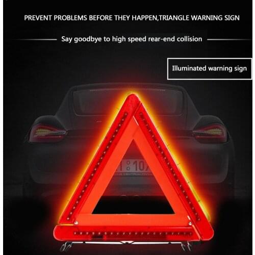 LED Lights Car Tripod Traffic Book Valley Warning Sign Night Reflective Warning Triangle Emergency Stop Safety Sign Parking Aid