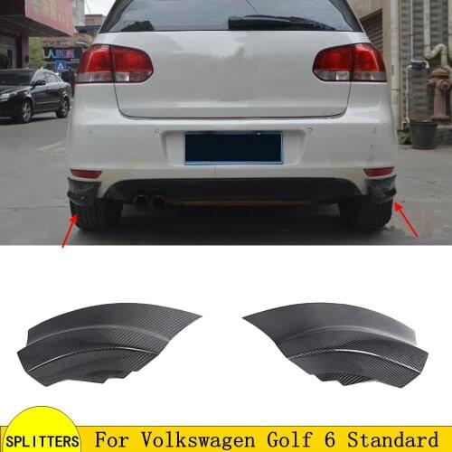 Carbon Fiber Rear Bumper Diffuser Lip Spoiler Wrap Angle for Volkswagen Golf 6 Standard VI MK6 GTI Bumper 2010 2012 2013