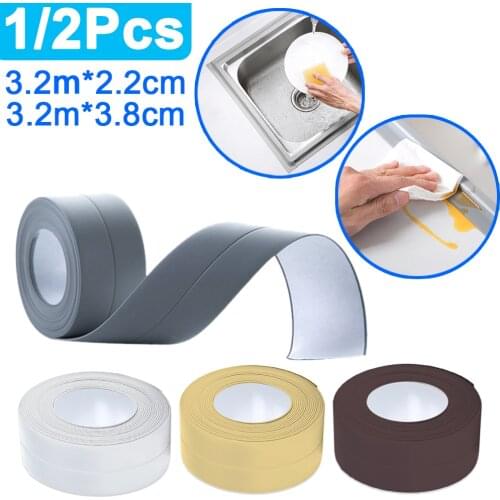 Kitchen Bathroom Shower Sink Bath Sealing Strip Tape Water Proof Mould Proof Tape Self Adhesive Waterproof Wall Sink Edge Tape
