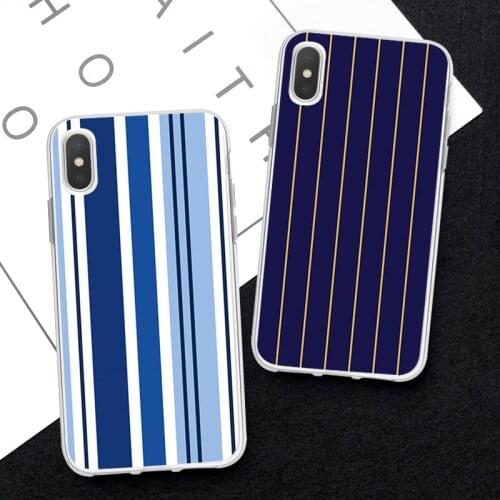 Vintage Grid Stripes Phone Case Coque For iPhone XR X MAX 6 6S 7 8 Plus Transparent Soft Phone Cover For iPhone 8 7 Plus