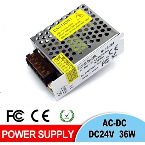 Power supply Switch DC24V 1.5A 36W Led Driver Transformers 100-240V AC TO DC 24V USP for Strip Light Lamp CCTV 3D Printer CNC