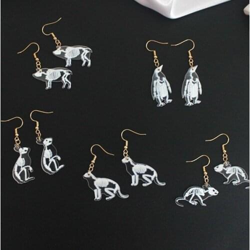 High quality wholesale10 pair / lot fashion accessories transparent acrylic animal rabbit penguin design earrings