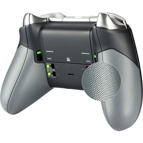 EXtremeRate Rubberized Right Left Side Rails Rear Handle Grips Back Panels for Xbox One Elite Controller (Model 1698)