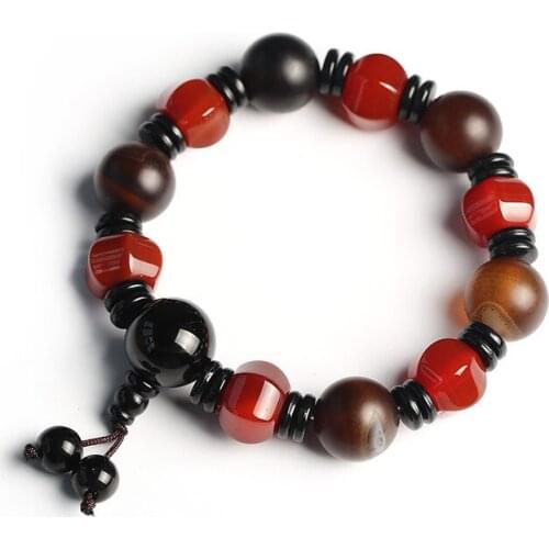 Womens Bracelets Bangles Single Circle Frosted Agate Bracelet Ethnic Style Dzi Beads Gift for Mens Fine Jade Jewelry