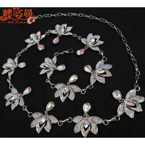 2017 Women Bellydance Costume Real New Belly Dance Diamond Chain Womens All-match Decoration Rhinestone Waist Belt Yl024