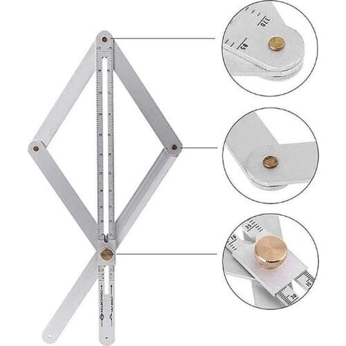 15 Inch Miter Angle Measuring Ruler Multifunctional Carbon Steel Measuring Tool Universal Protractor Corner Angle Finder Tools