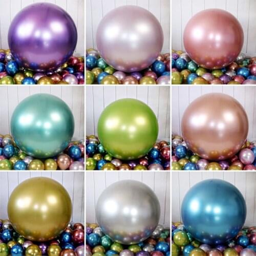 18/36inch Chrome Metallic Latex Balloons Shiny Metallic Globos Inflatable Helium Ballon wedding Birthday Party Decoration Ballon