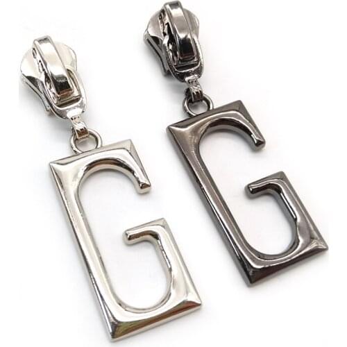 20pcs/lot, 2020 Brandnew Zipper Sliders for 5# and 8# Zipper w/Letter "G" Zipper Pull, Fashion Sewing Accessories