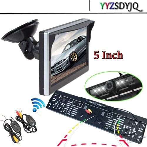2021 Dynamic Trajectory Guide Line HD CCD Car Color Parking Monitor 2.4G Wireless Car Rear View Camera With 8 IR Night Vision