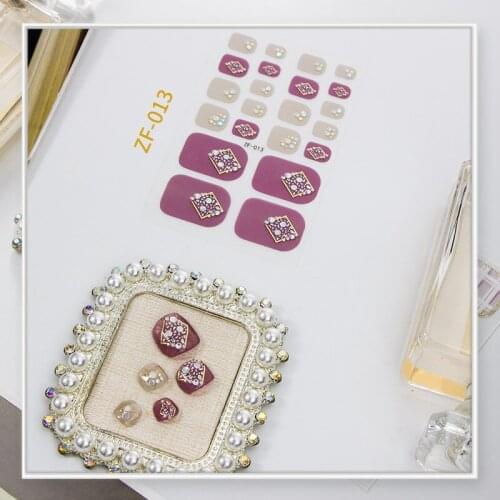 3D Drill Toenails Stickers Nail Art Decoration Environmental Health Pedicure Decals Summer Nail Beauty DIY Toe Nail Polish Film