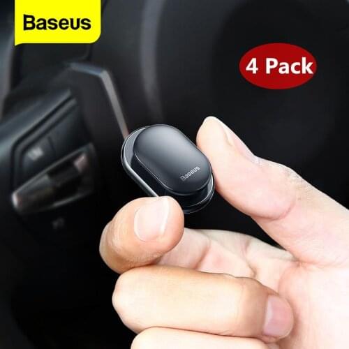 Baseus 4Pcs Car Clips USB Cable Organizer Storage Car Hook Car Sticker Holder Auto Fastener for Cable Headphone key Wall Hanger
