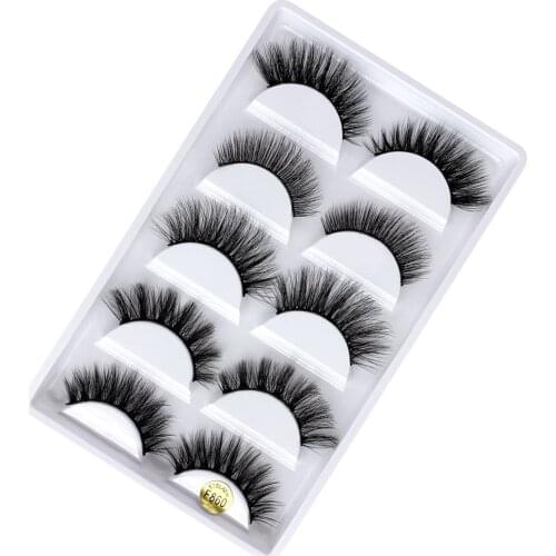 5 Pairs 3D False Eyelashes Imitation Mink Hair False Eye Lashes Women Party Natural Thick Long Style Eyelashes Extension Eyelash